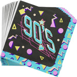 90s Party Plates and Napkins Pack (52 Pieces for 16 Guests)