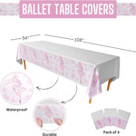 Ballet Plastic Table Covers (Pack of 3) - 54in x 108in XL