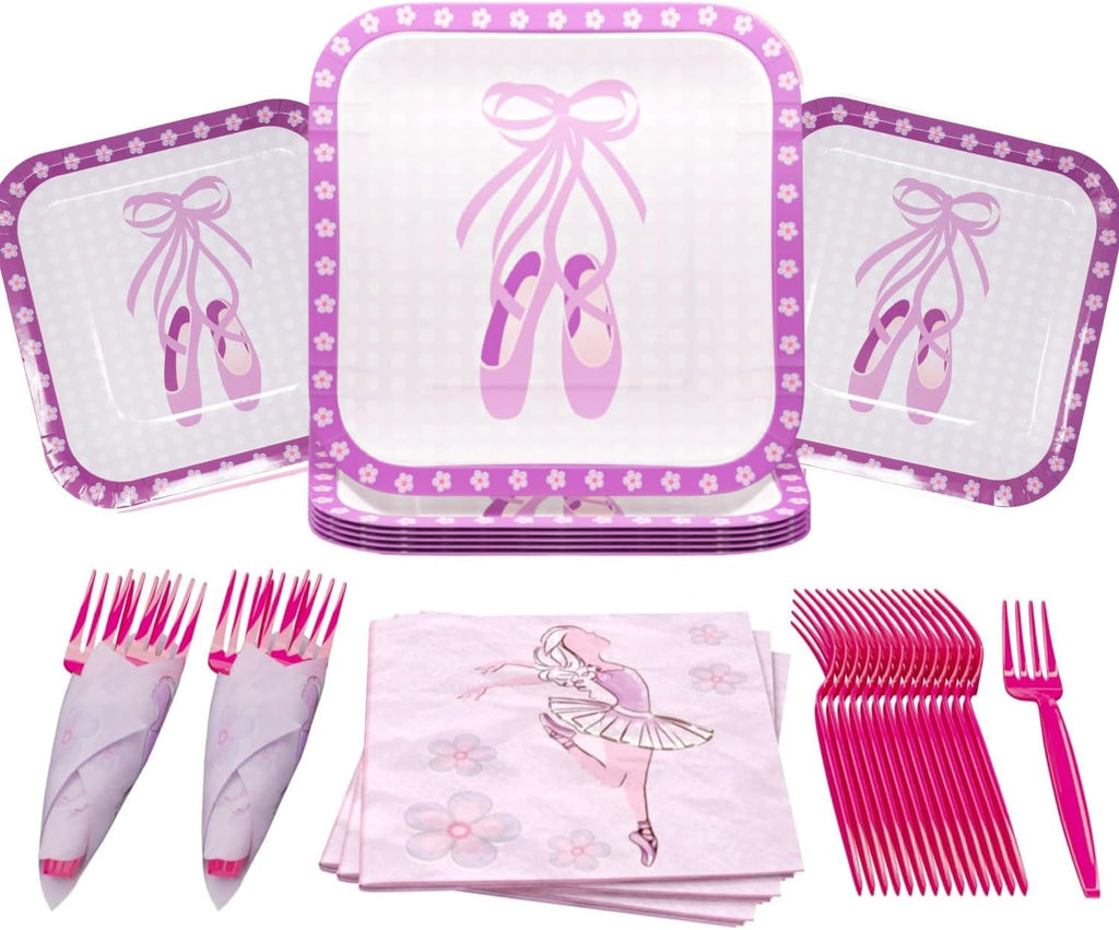Ballet Value Party Supplies Pack (60 Pieces for 16 Guests)