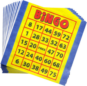 Bingo Lunch Napkins featuring colorful bingo cards and game pieces, perfect for adding a playful touch to your table setting or bingo-themed event.