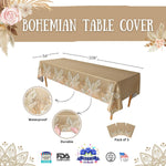 Blue Orchards Bohemian Table Cover (Pack of 3) - 54"x108" XL