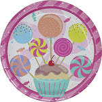 Candy Dinner Plates featuring colorful and sweet candy designs, perfect for adding a delightful touch to your table setting or candy-themed parties and events.