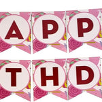 Candy Happy Birthday Banner with delightful and colorful candy illustrations, perfect for a sweet and joyous birthday celebration.