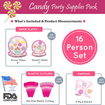 Candy Party Supplies Packs (For 16 Guests)
