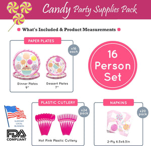 Candy Party Supplies Packs (For 16 Guests)