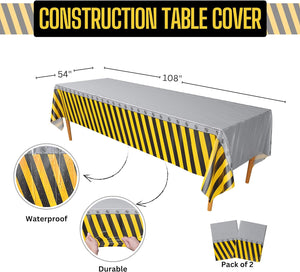 Construction Party Tablecovers - 54in x 108in (2 Pack)