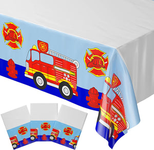 Fire Truck Table Covers (Pack of 3) 108"x54" XL