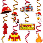 Firefighter Party Hanging Swirls (46 Pieces)
