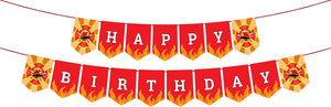 Firefighter Themed Happy Birthday Banner
