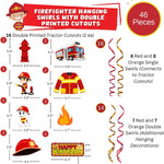 Firefighter Party Hanging Swirls (46 Pieces)