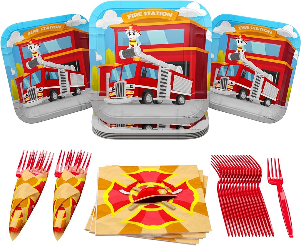 Fire Truck Value Party Supplies Packs (For 20 Guests)