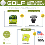 Golf Value Party Supplies Packs (For 16 Guests)