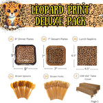 Leopard Print Deluxe Party Supplies Packs (For 16 Guests)