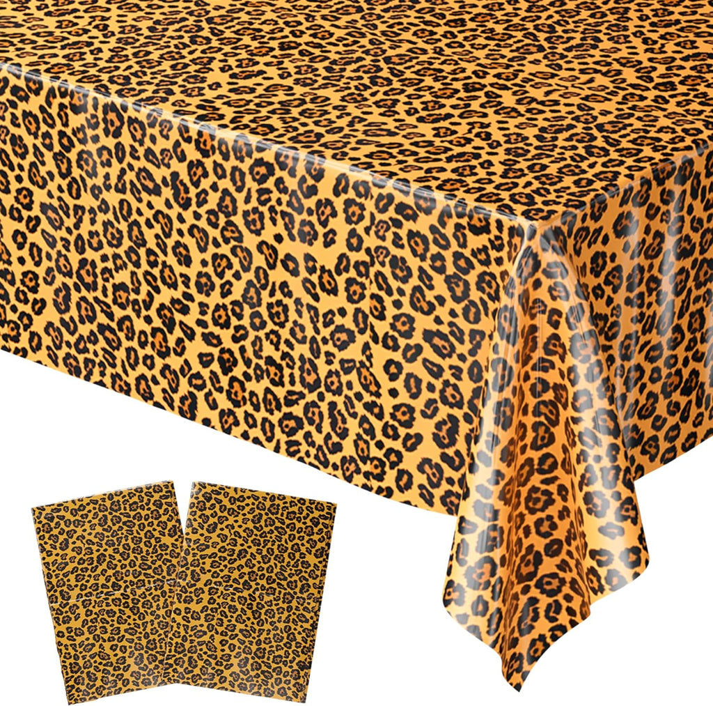 Leopard Print Table Covers - 54in x 108in (2 Pack)