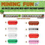 Mining Fun Balloons (48 Pieces)