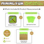 Mining Fun Value Party Supplies Packs (For 16 Guests)
