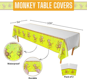 Monkey Party Table Covers - 54in x 108in (2 Pack)