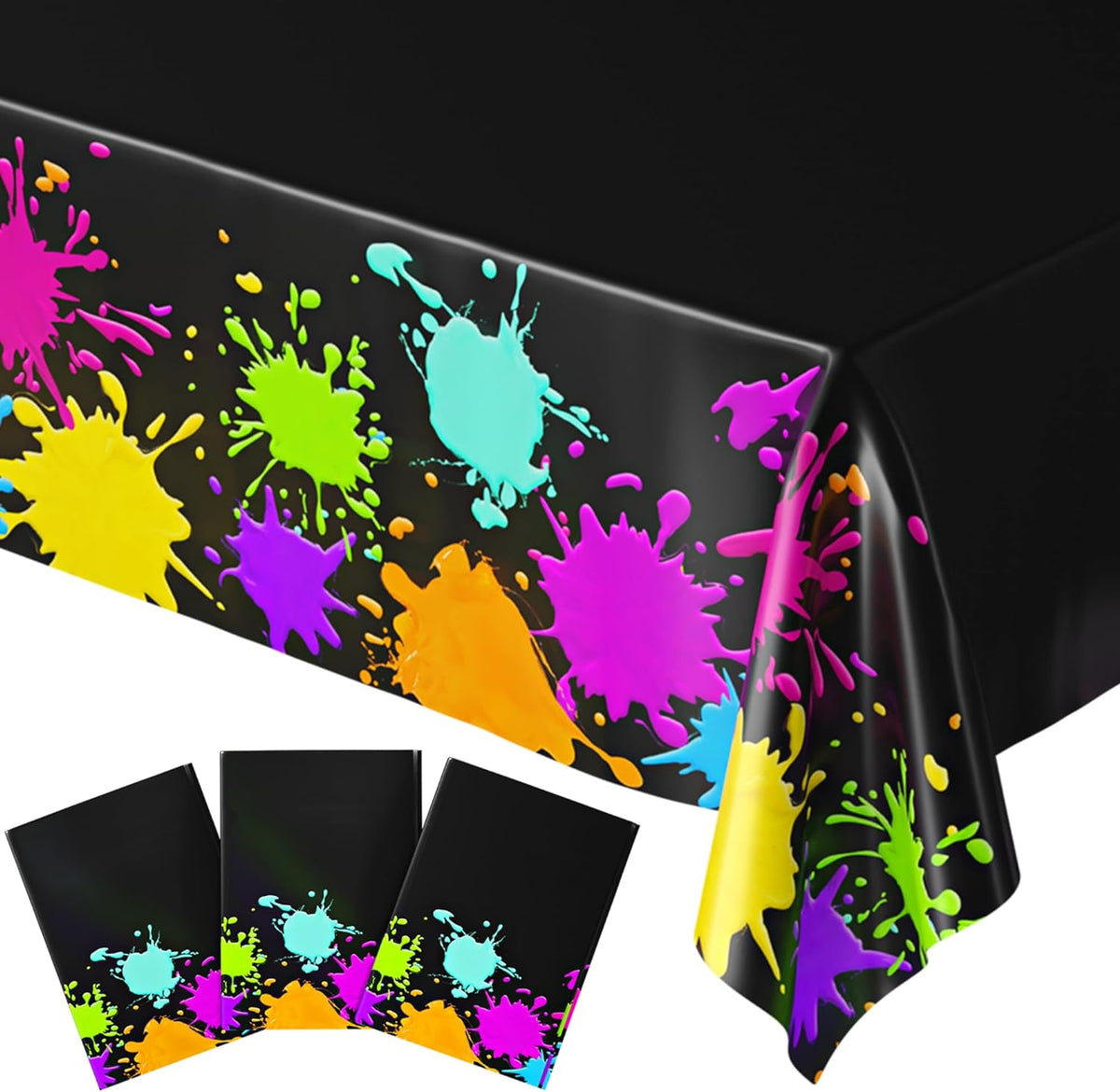 Neon Party Power! Glow Table Covers (3Pack) for Vibrant Fun Blue