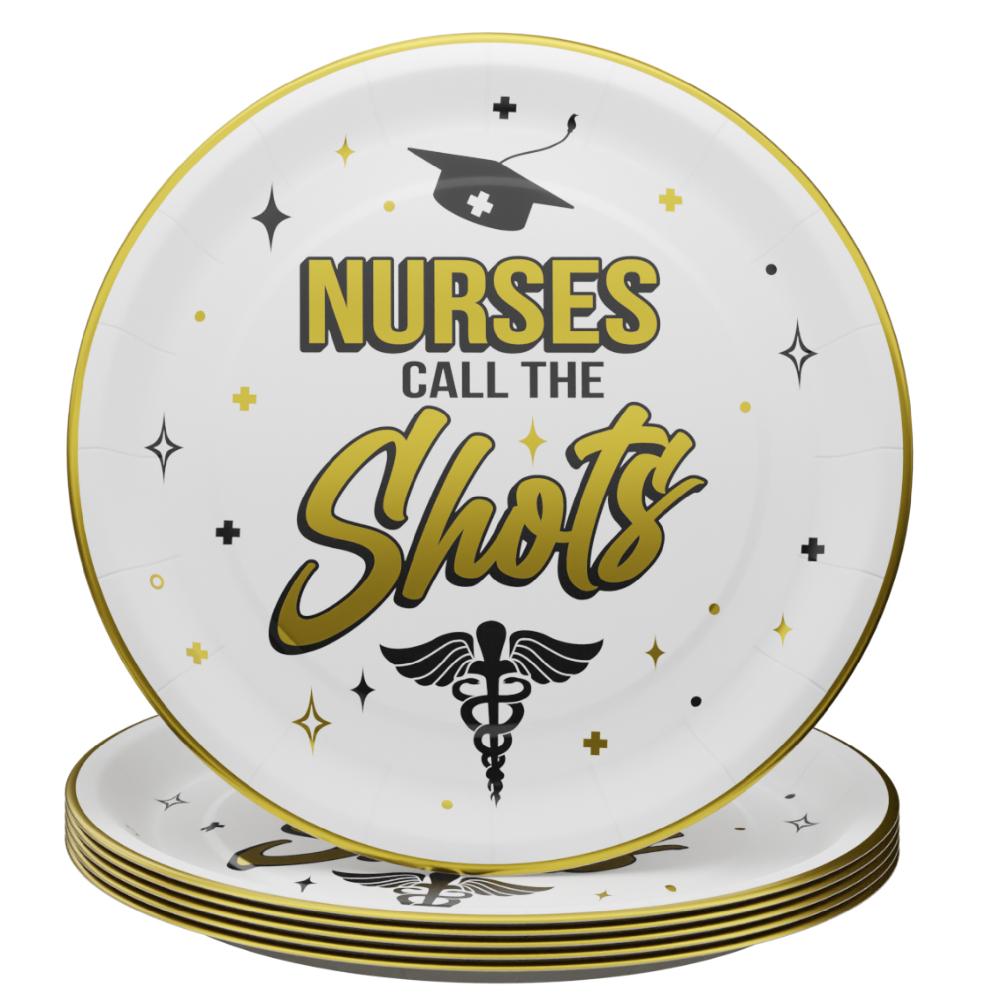 Nurses Graduation Plates and Napkins Pack (60 Pieces for 20 Guests)