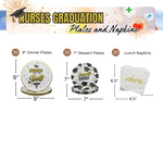 Nurses Graduation Plates and Napkins Pack (60 Pieces for 20 Guests)