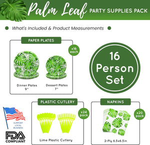 Palm Leaf Party Supplies Packs (For 16 Guests)