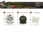 PhD Graduation Plates and Napkins Pack (60 Pieces for 20 Guests)
