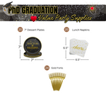 PhD Graduation Value Party Supplies (64 Pieces for 20 Guests)