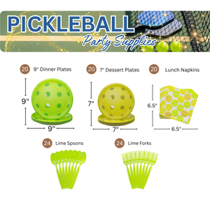 Pickleball Party Supplies (108 Pieces for 20 Guests)