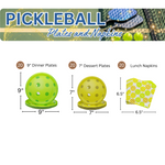 Pickleball Plates and Napkins Pack (60 Pieces for 20 Guests)