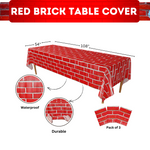 Red Brick Table Cover (Pack of 3) - 54"x108" XL
