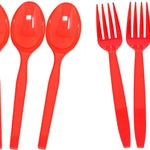 Red Forks and Spoons to match Bingo themed Celebrations.