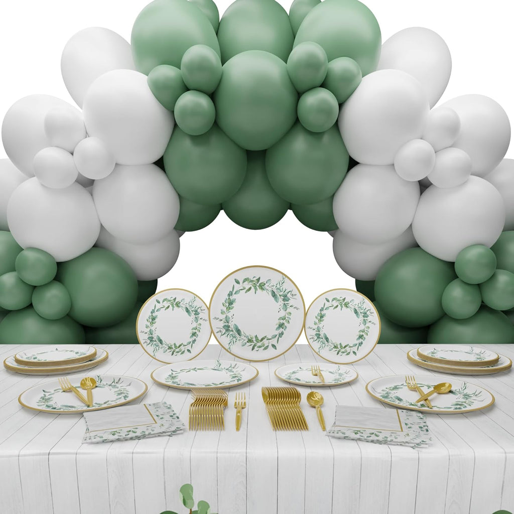 Sage Green Deluxe Party Pack (110 Pieces for 20 Guests)