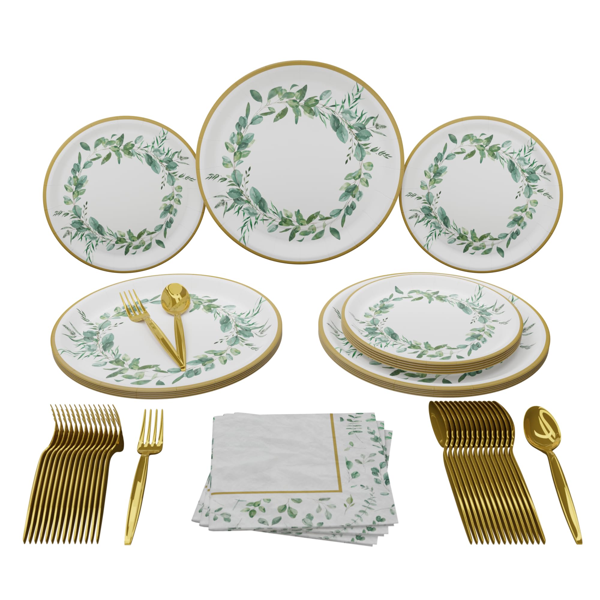 Sage Green Party Supplies (108 Pieces for 20 Guests)