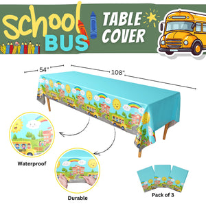 School Bus Tablecovers (Pack of 3) - 54"x108" XL