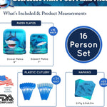 Shark Party Supplies Pack (For 16 Guests)