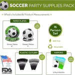 Soccer Party Supplies Supplies (For 16 Guests)