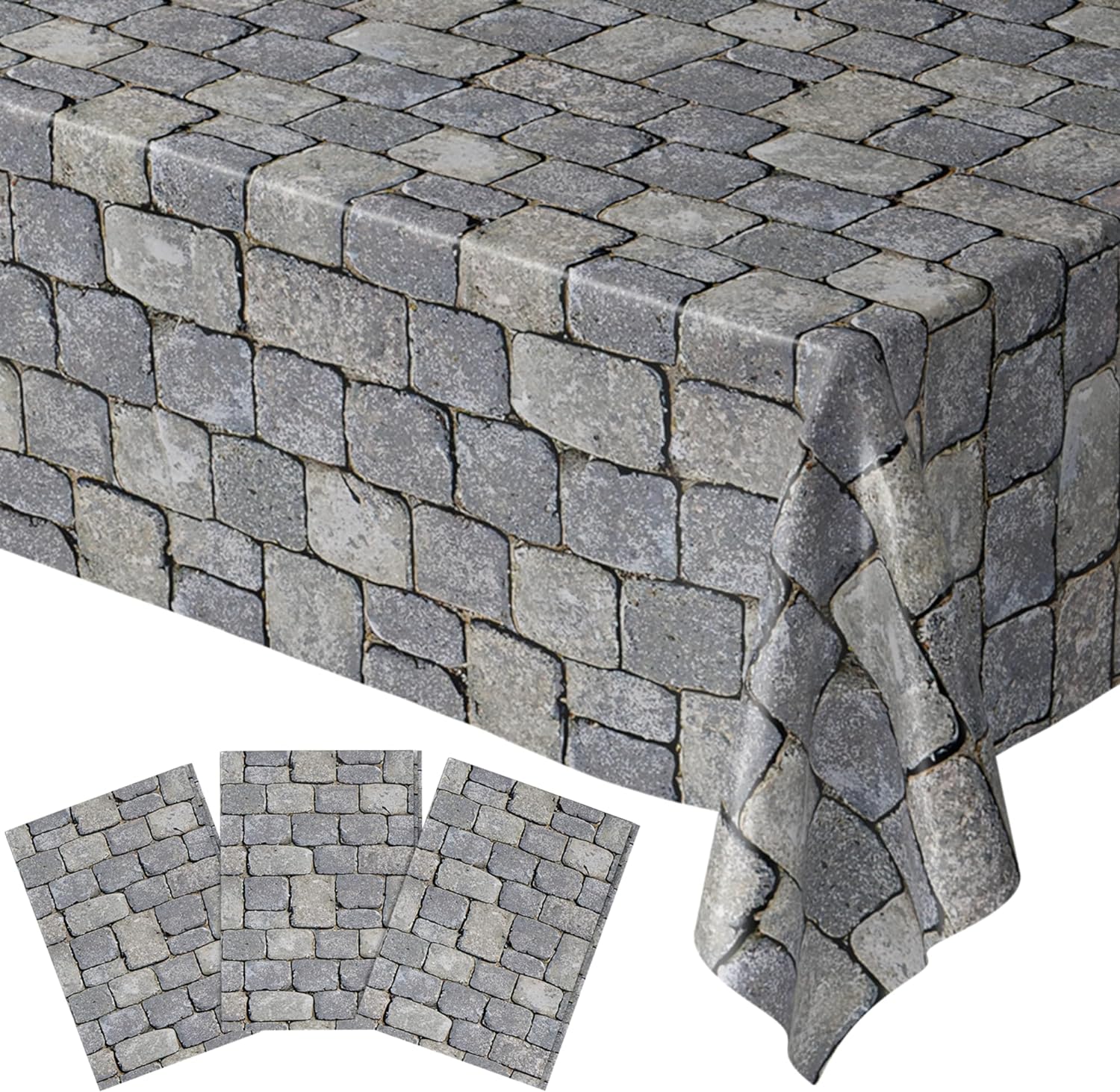 Stone Wall Table Covers (Pack of 3) - 54"x108" XL