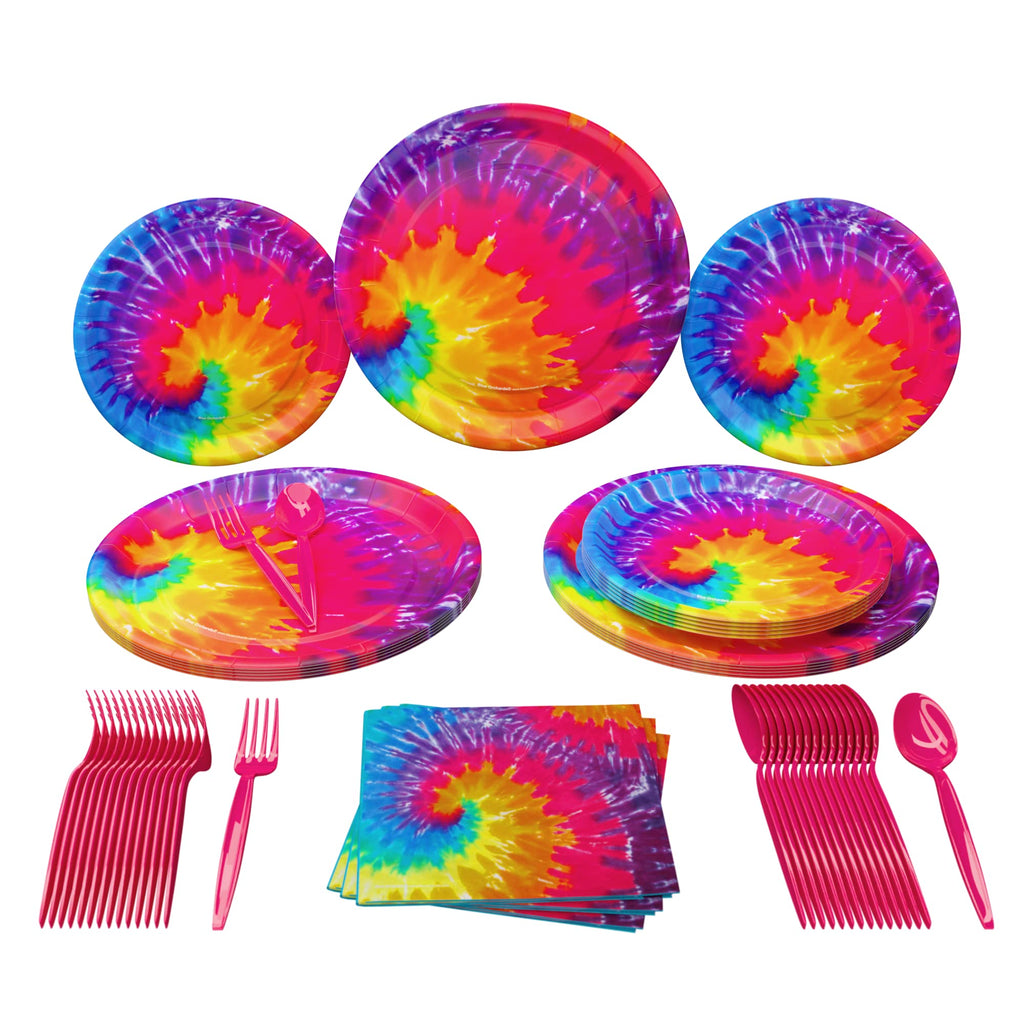 Tie Dye Party Supplies Packs (For 16 Guests)
