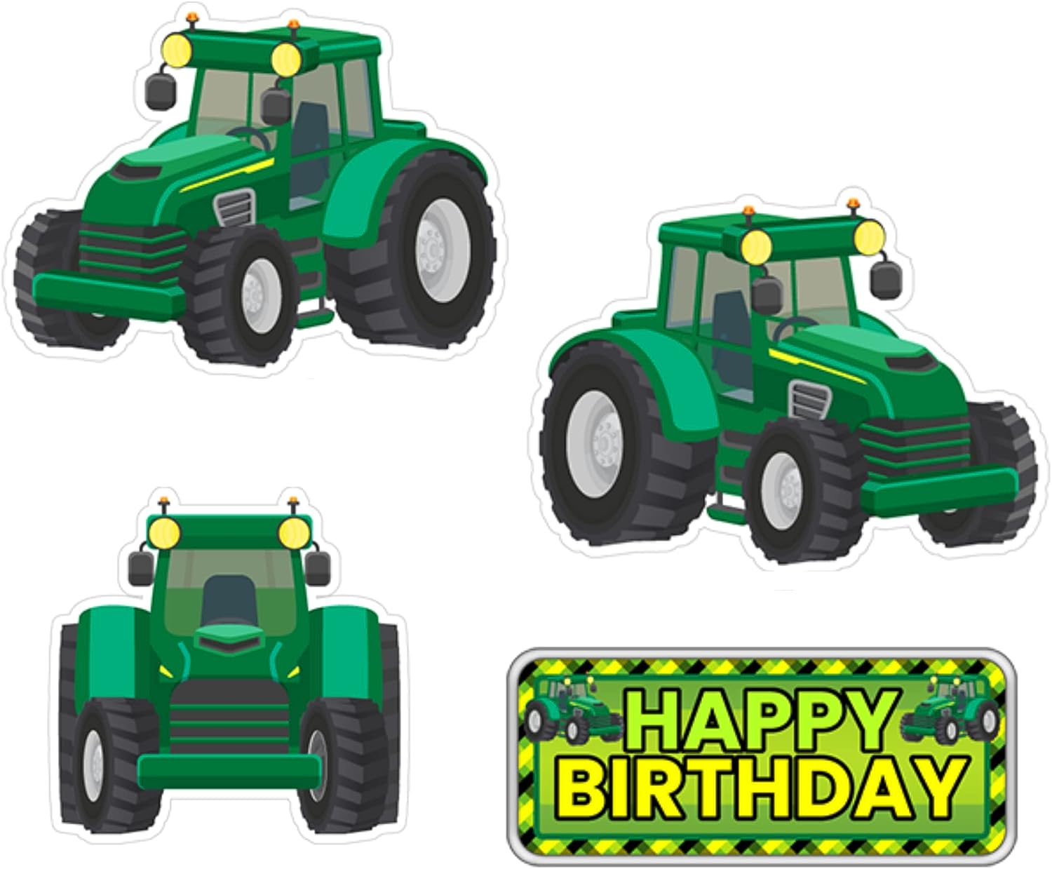 Double Printed Cutouts (Tractor Shapes and Rectangular Happy Birthday)