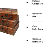 Decorative Travel Chest Paperboard Boxes (Set of 3)
