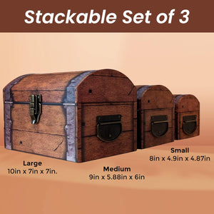 Treasure Chest Paperboard Boxes (Set of 3)