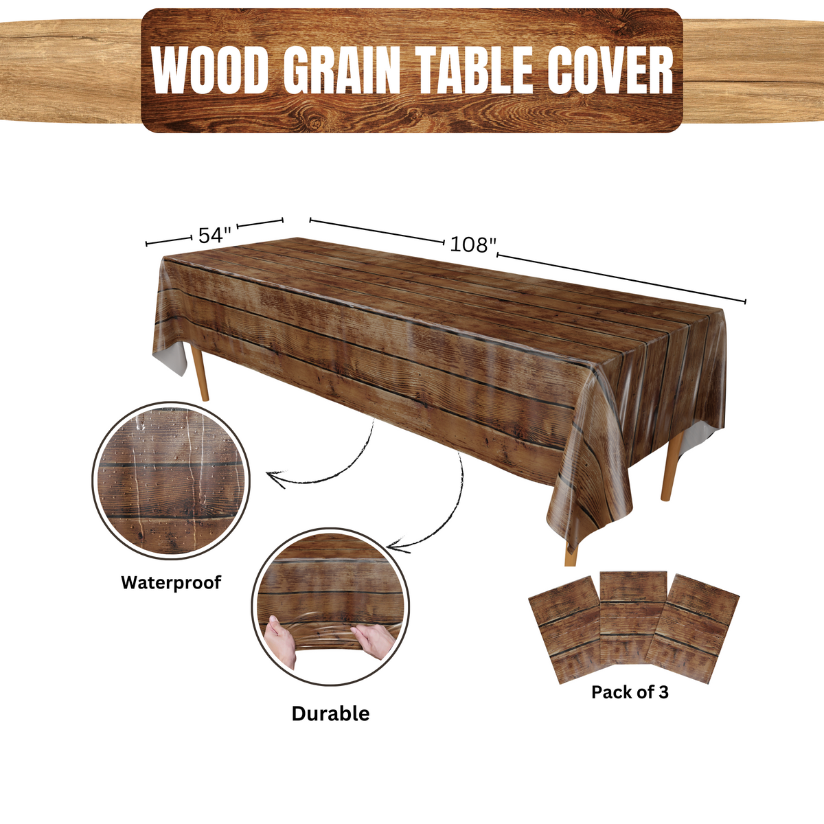 Saddle Up Wood Grain Table Covers For Wild West Parties 3 Pack saddle-up-wood-grain-table-covers-for-wild-west-parties-3-pack
