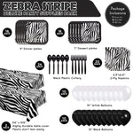 Zebra Stripe Deluxe Party Supplies Packs (For 16 Guests)