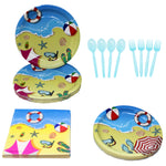 end summer party decorations theme birthday pool themed supplies beach paper products bbq plates napkins sets utensils shark wedding tablewear vibes toddler surf food boy playero baby plastic plate aummer olaf luau th anniversary sun summertime oarty cups disposable part sparkle bash disco 